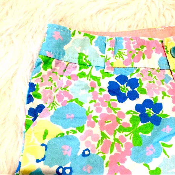 Lilly Pulitzer Spring Fling Buttercup Pastel Floral Scalloped Shorts Size 00 28W - Picture 6 of 14